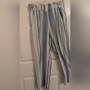 Indigo Rein Women's Lightweight Striped Straight Leg Pants - Size Medium